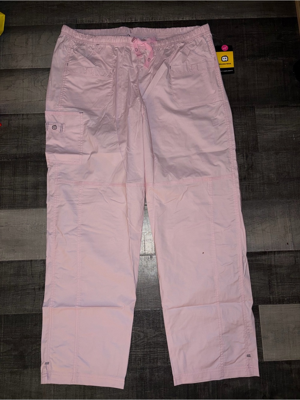WonderWink Medical Nurse Womens Rose Blush Faith Cargo 6 Pockets Scrub Pants 2XL